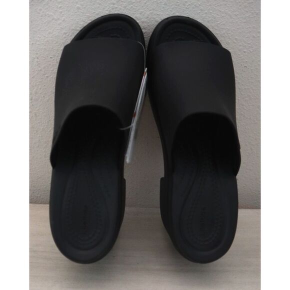 Crocs 209408-060 Women's Sz 8 Black Brooklyn Slide Heel Sandals - Picture 2 of 10